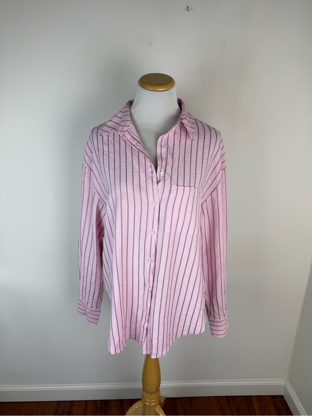 For Love & Lemons Mindy Button-Down Shirt Pink Size XS - Picture 5 of 9